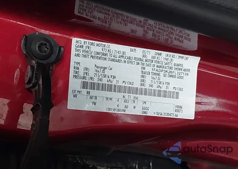 2015 Ford Focus Se z USA, uszkodzony, nr VIN 1FADP3K26FL327139